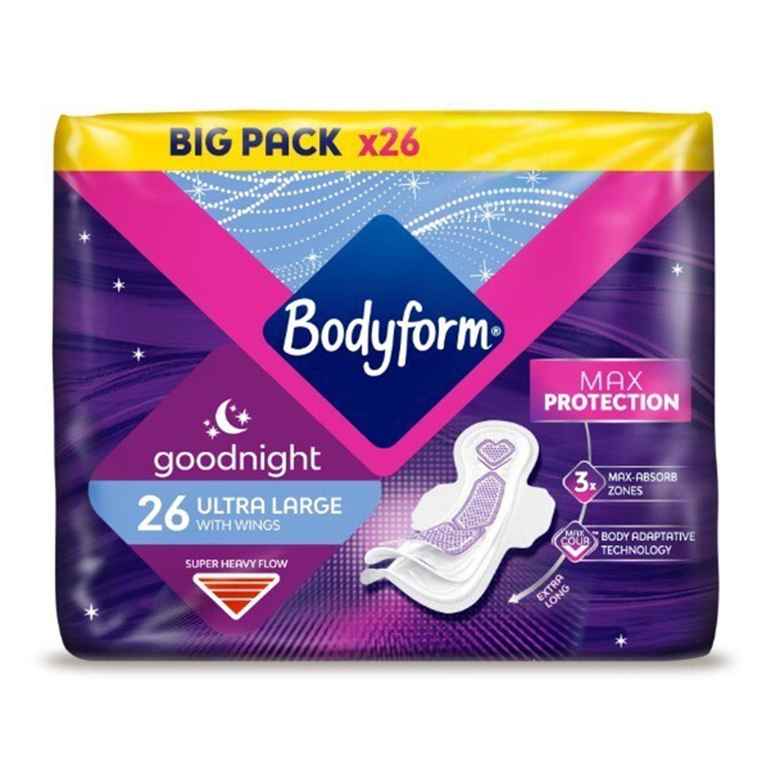 Bodyform Ultra Large Max Protection Towels 26 Pack