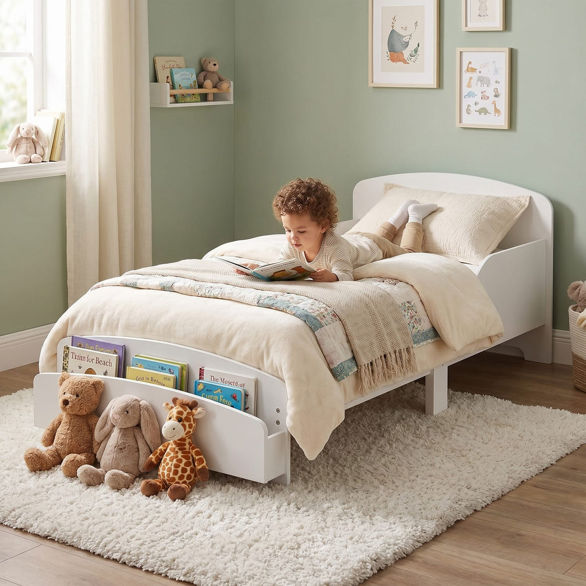 Liberty House Toys Toddler Bed With Built-In Bookshelf, product image 4