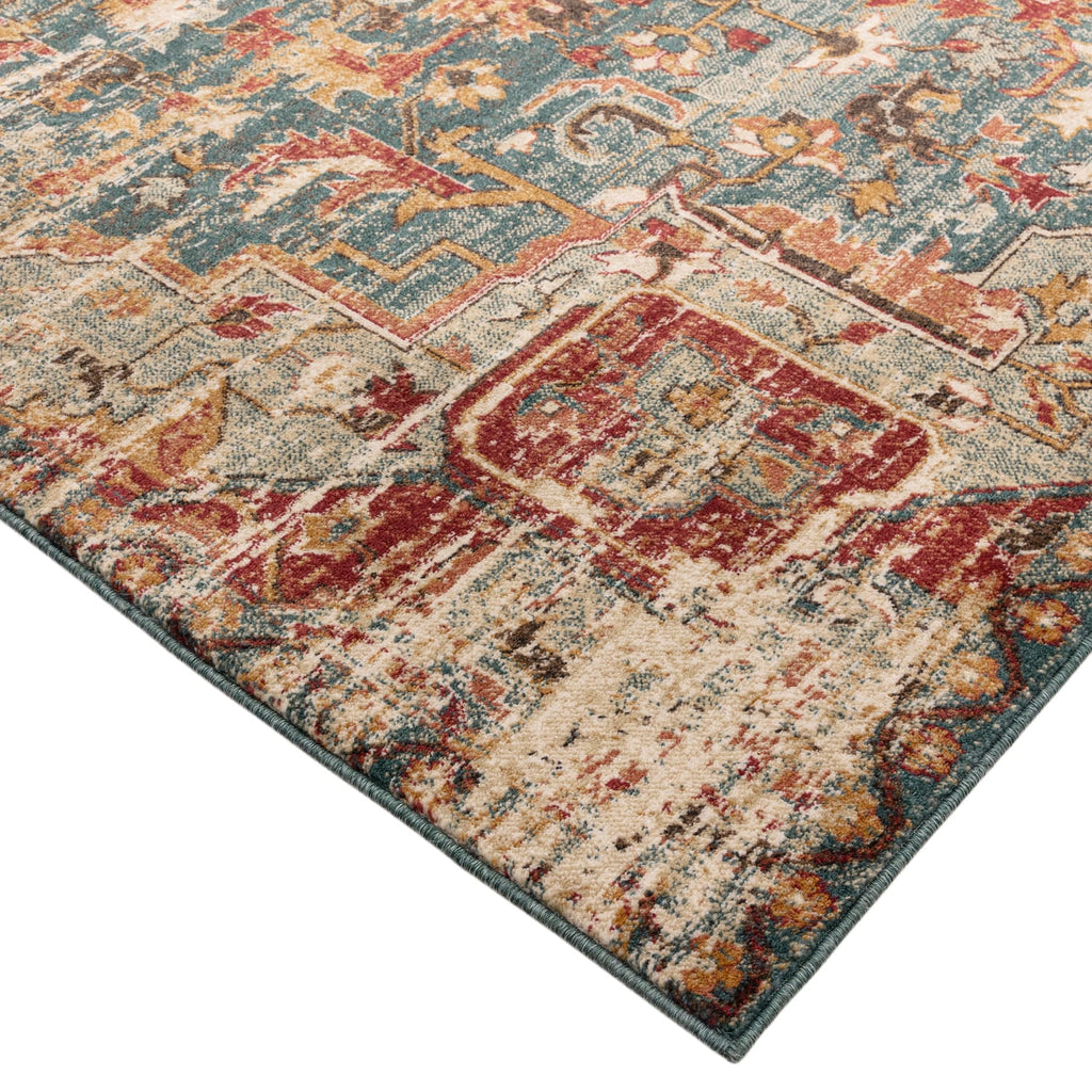 The Rug Edit Raja Medallion Runner RA09 -Teal/Multi, product image 4