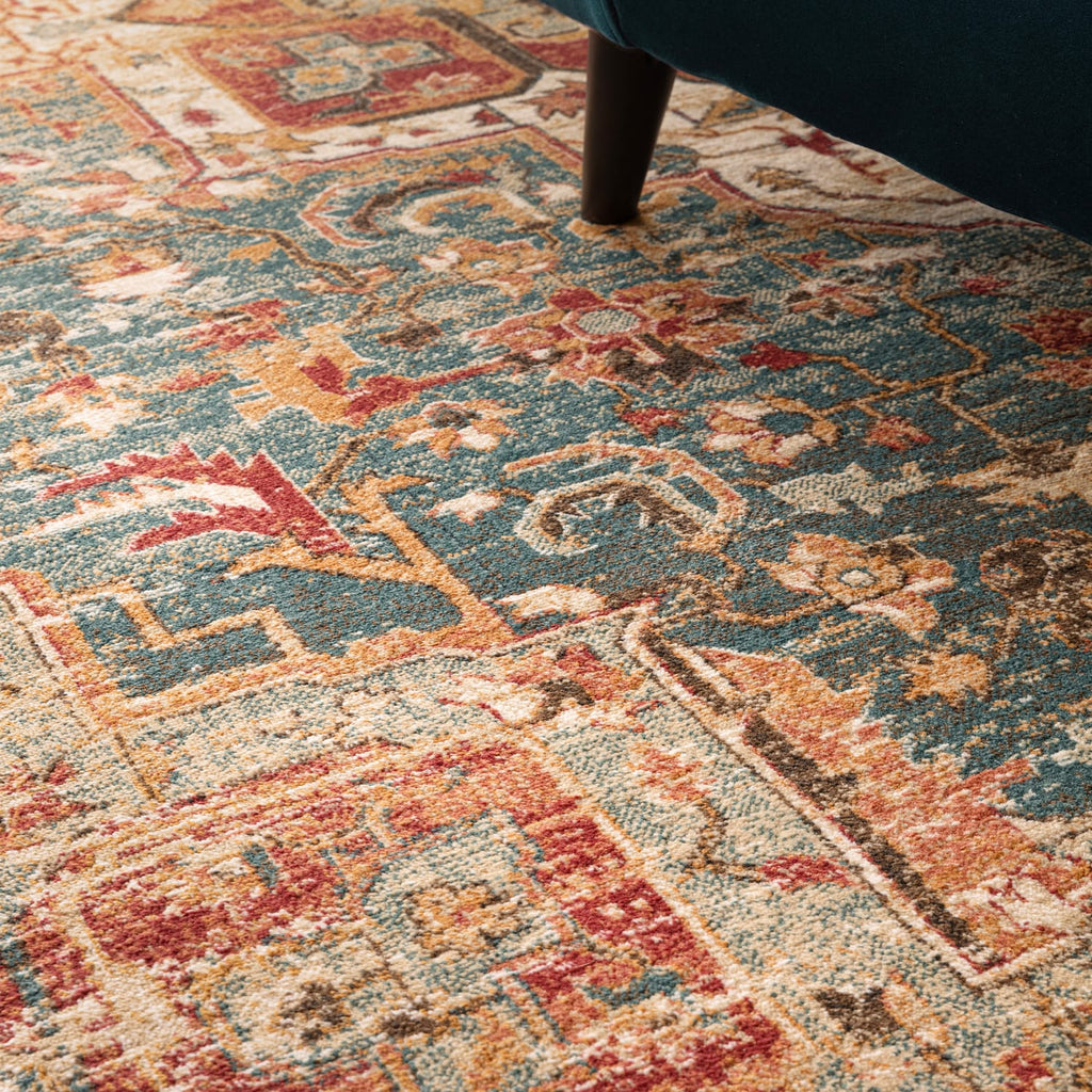 The Rug Edit Raja Medallion Runner RA09 -Teal/Multi, product image 3