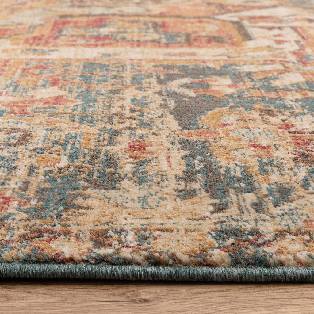 The Rug Edit Raja Medallion Runner RA09 -Teal/Multi, product image 8