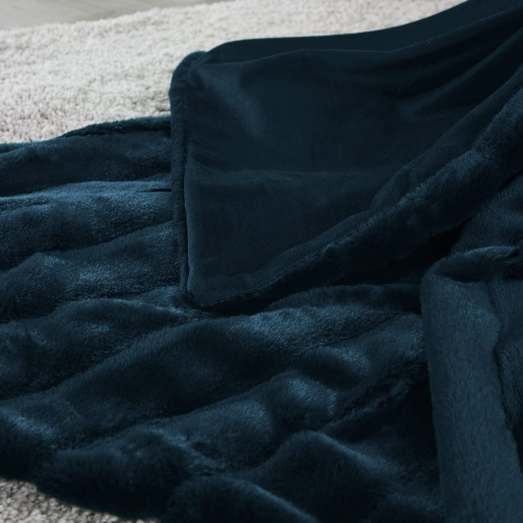 Home Collections Stripe Rib Faux Fur Throw, product image 6