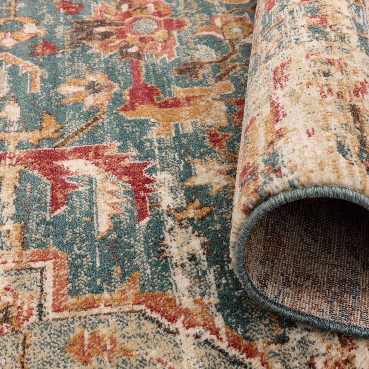 The Rug Edit Raja Medallion Runner RA09 -Teal/Multi, product image 7