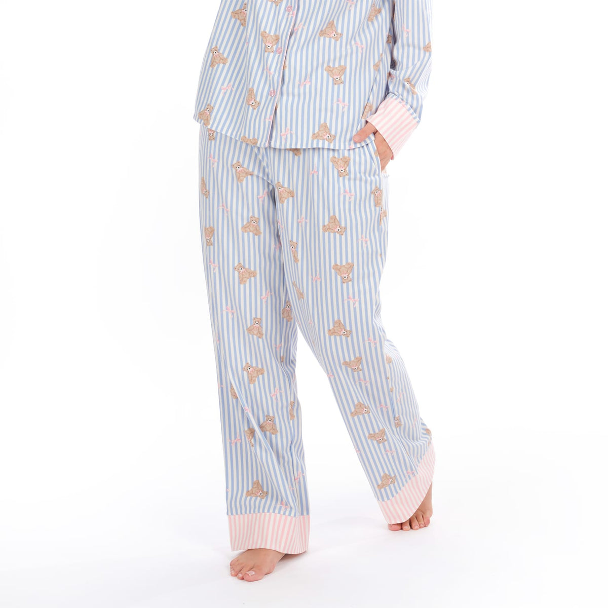Originals Ladies Blue Stripe Bear Pyjamas, product image 4