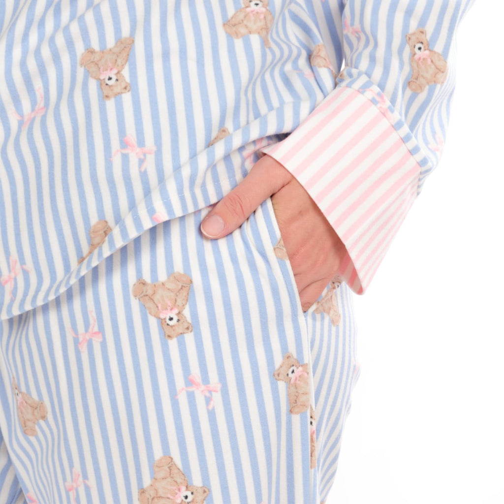 Originals Ladies Blue Stripe Bear Pyjamas, product image 5