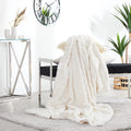 Home Collections Stripe Rib Faux Fur Throw