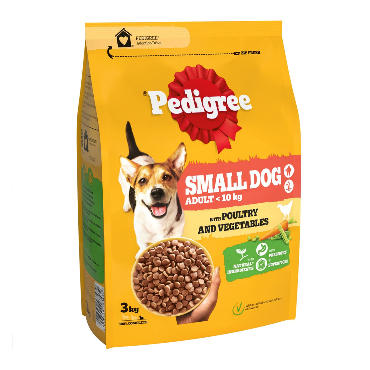 Pedigree Complete Adult Small Dog Dry 3kg - Poultry and Vegetables